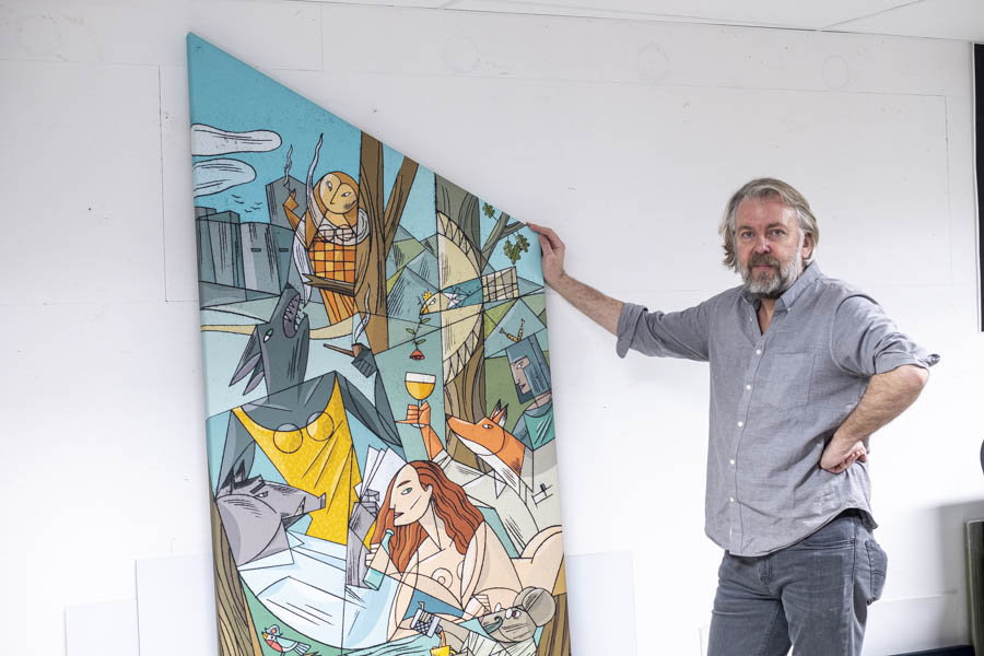 @Stef Rymenants - Hahnemühle Canvas Daguerre Stef Rymenants devant son oeuvre