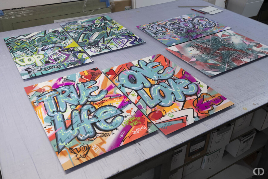 @Florkey Encadrement contrecollé Dibond graffiti